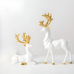 Geometrisches Rentier Figuren Set – Moderne 2-teilige Harz Dekoration