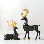Geometrisches Rentier Figuren Set – Moderne 2-teilige Harz Dekoration