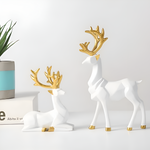 Geometrisches Rentier Figuren Set – Moderne 2-teilige Harz Dekoration