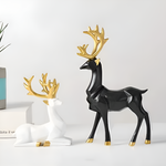 Geometrisches Rentier Figuren Set – Moderne 2-teilige Harz Dekoration