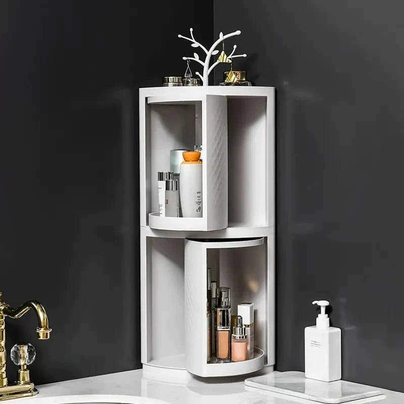 Praktischer Eck-Badezimmer-Organizer mit Drehfunktion
