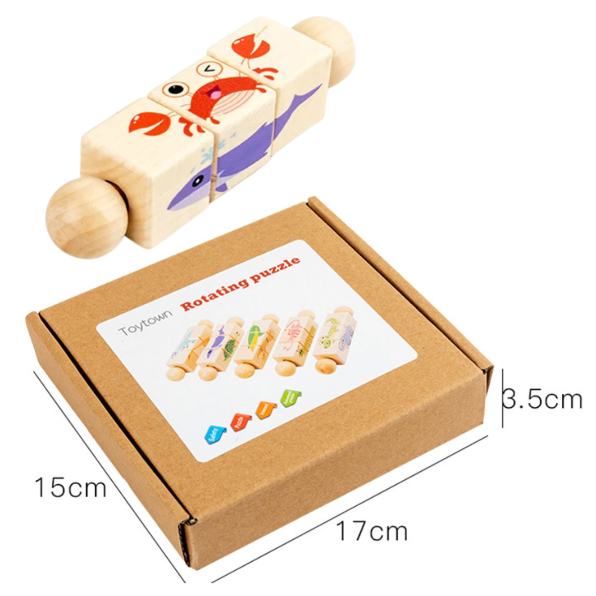 Holzpuzzle für Kinder – Spaßiges Drehspiel zur Entdeckung