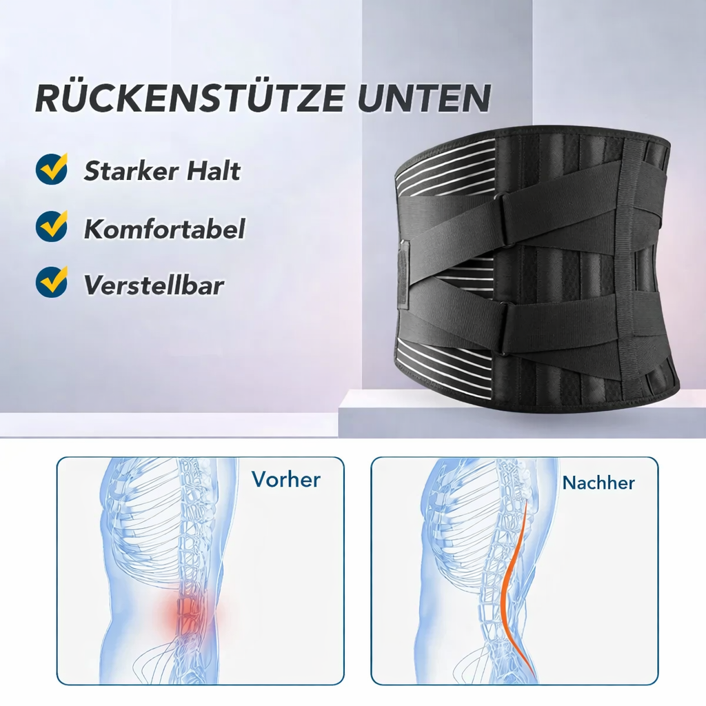 Rückenschmerzlinderer | Flexibles Stützsystem für die Wirbelsäule | Verstellbarer Lendenstützgürtel