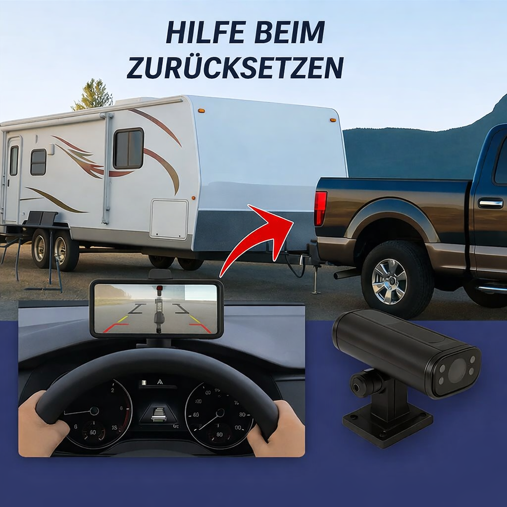 Kabellose Rückfahrkamera mit HD Nachtsicht und App-Anbindung