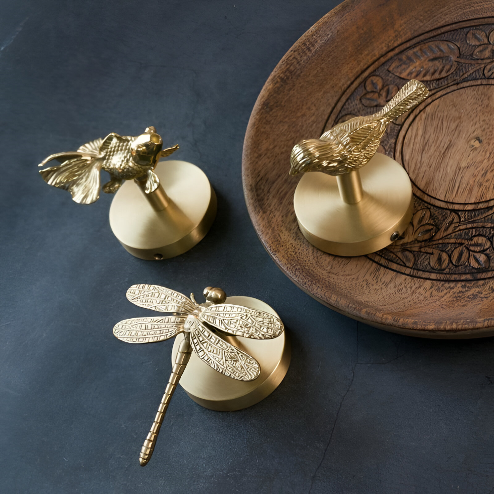 Wandhaken mit Tiermotiv in edlem Gold