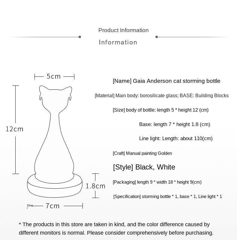 Wettervorhersage-Flasche im Katzen-Design