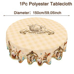 Festive Table Runner for Easter | Charming Bunny and Flower Patterns