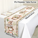 Festive Table Runner for Easter | Charming Bunny and Flower Patterns