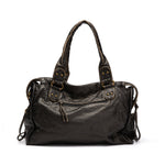 Elegante schwarze Handtasche aus PU-Leder im Vintage-Stil