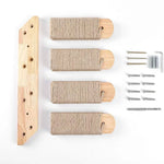 Wandmontierte Katzen-Kletterleiter aus Holz mit Sisal