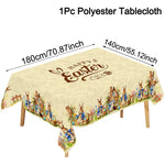 Festive Table Runner for Easter | Charming Bunny and Flower Patterns