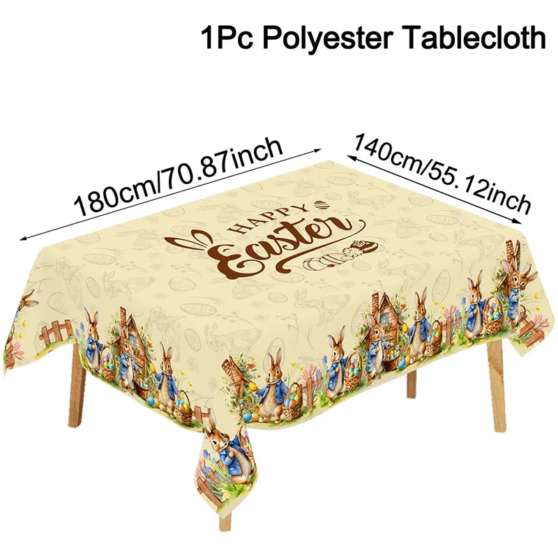 Festive Table Runner for Easter | Charming Bunny and Flower Patterns