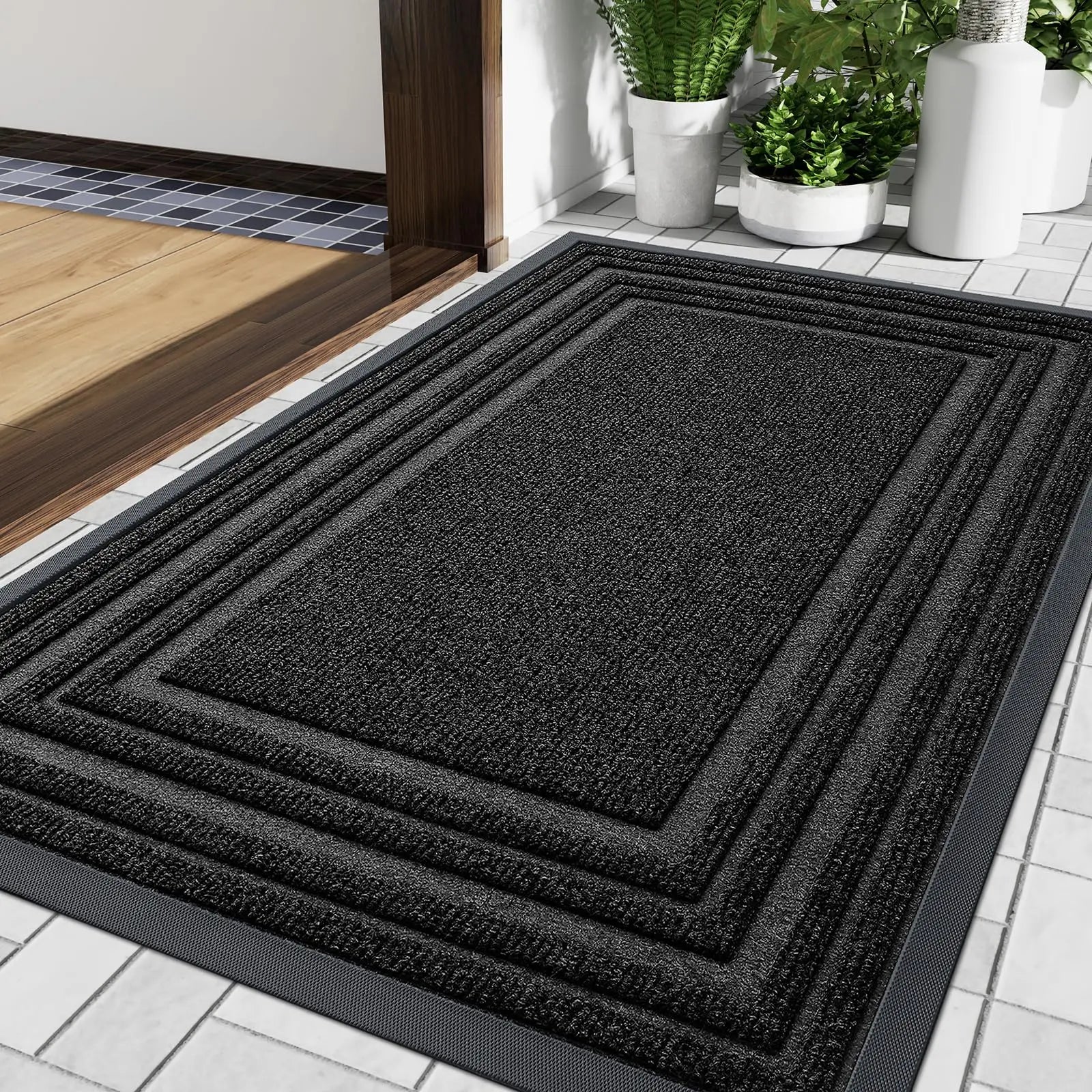 Non-slip natural rubber doormat for every home