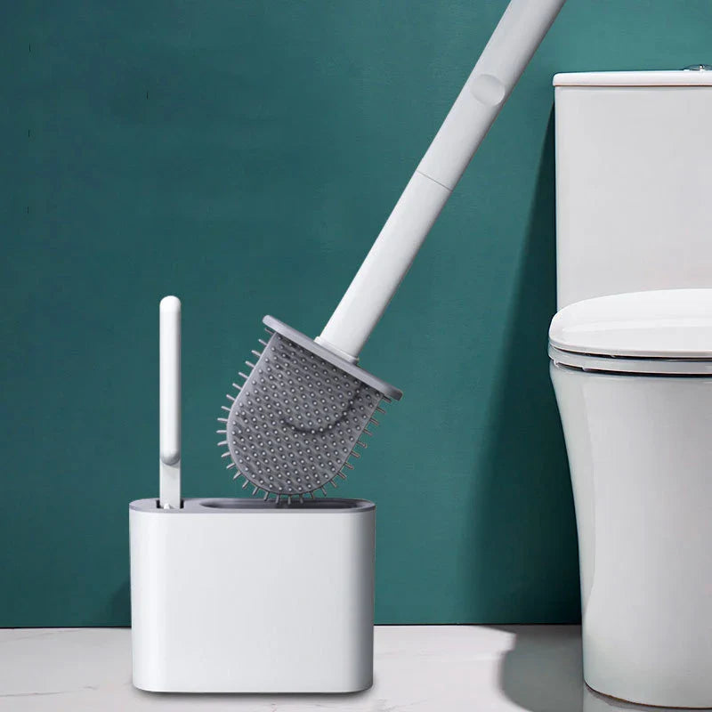 Hygienische Silikon-Toilettenbürste mit Wandhalterung