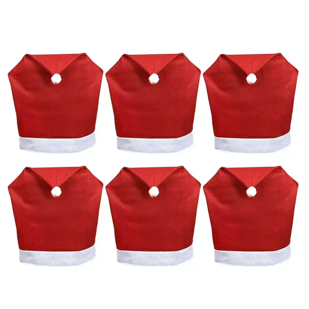 Weihnachtsstuhlbezüge im Santa-Design – Set von dekorativen Bezügen