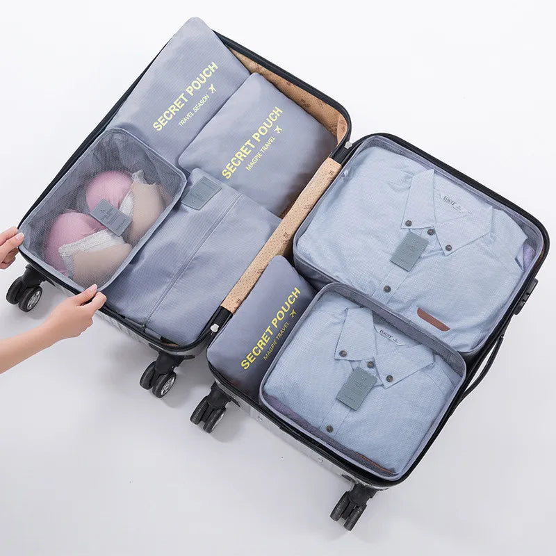 6-teiliges wasserdichtes Packwürfel-Set – idealer Kofferorganizer