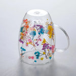 2er Set Doppelt Wandbecher mit Trockenblumen