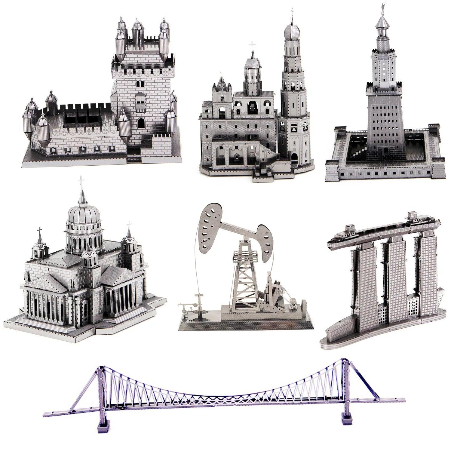 Kreatives 3D Metall Puzzle Set: Baue und Entdecke Weltwunder