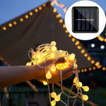 Solarlichterkette für den Außenbereich mit warmem und buntem Licht
