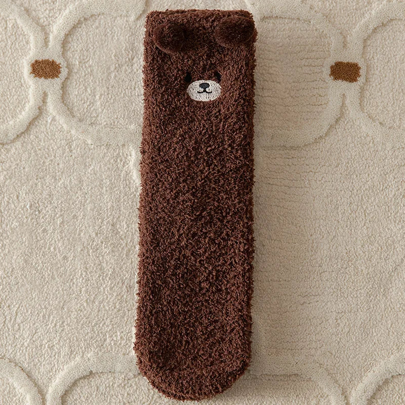 Wärmeschmeichler Women's Cuddle Socks | Fluffy & Cozy | 3D Bear Pattern