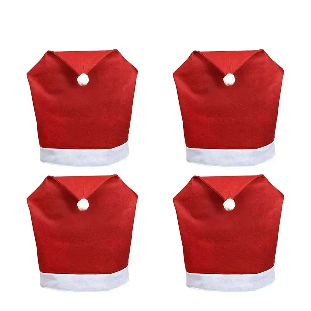 Weihnachtsstuhlbezüge im Santa-Design – Set von dekorativen Bezügen