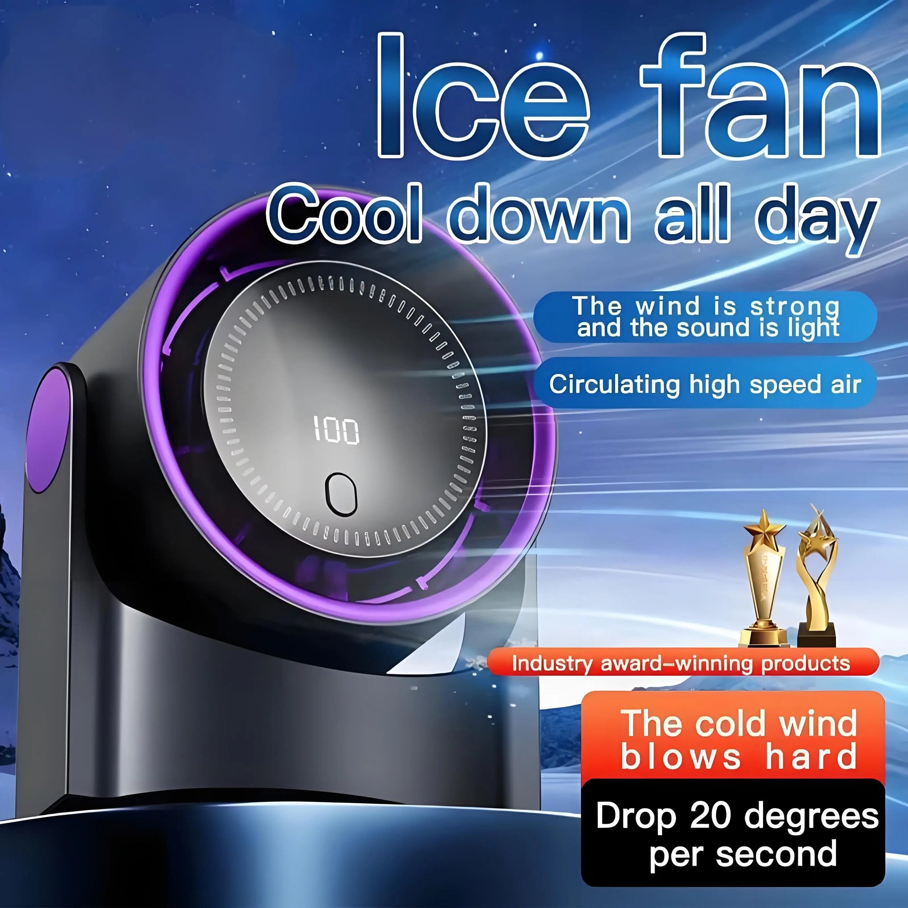 Refreshing Comfort: Portable USB Fan with 100 Speed Modes
