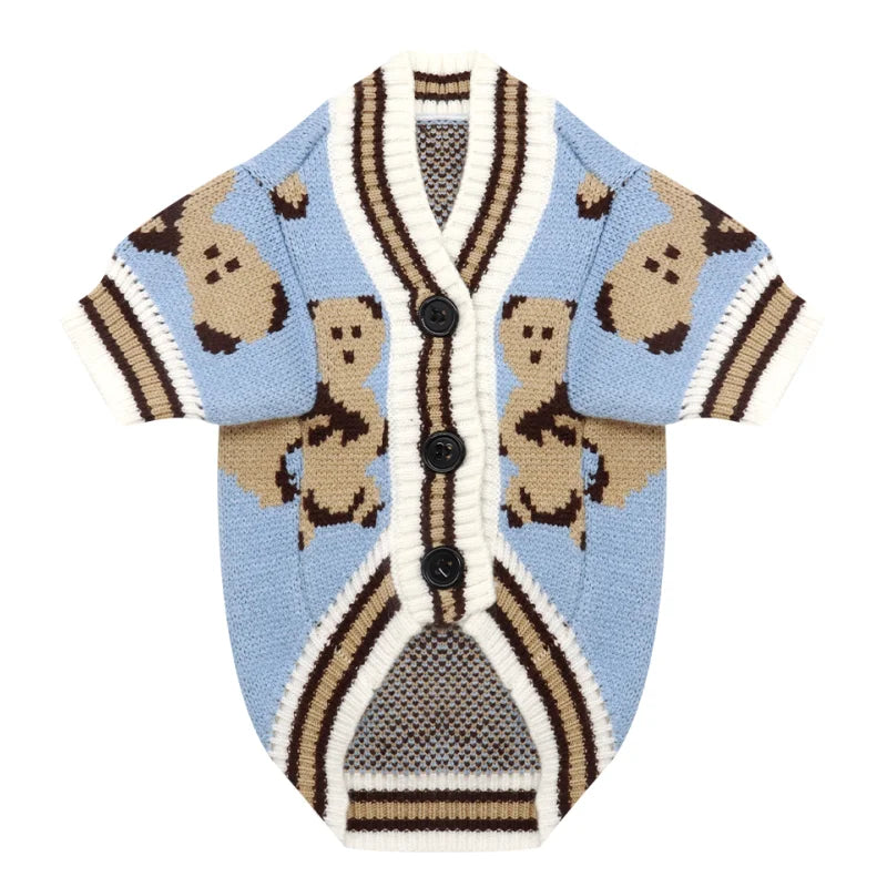 Gestreifter Strickpullover für Hunde – warmes Cardigan