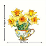 Sun Glow 2D Acrylic Flower Pot with Suncatcher for Windows