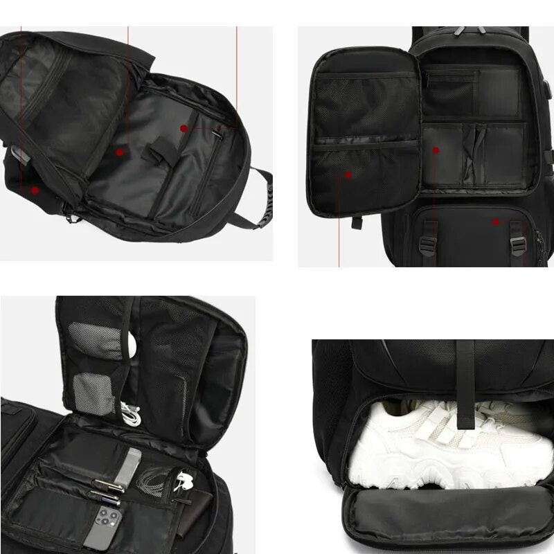 Technischer Trekking-Rucksack mit USB-Anschluss – 50L-80L Volumen