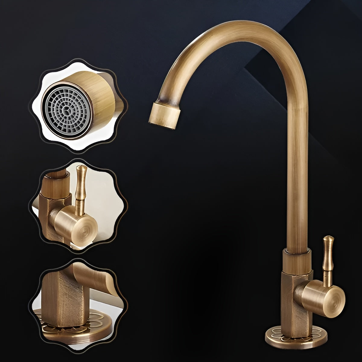 Eleganter Küchenwasserhahn aus Messing – Ideal für Spüle und Arbeitsplatte