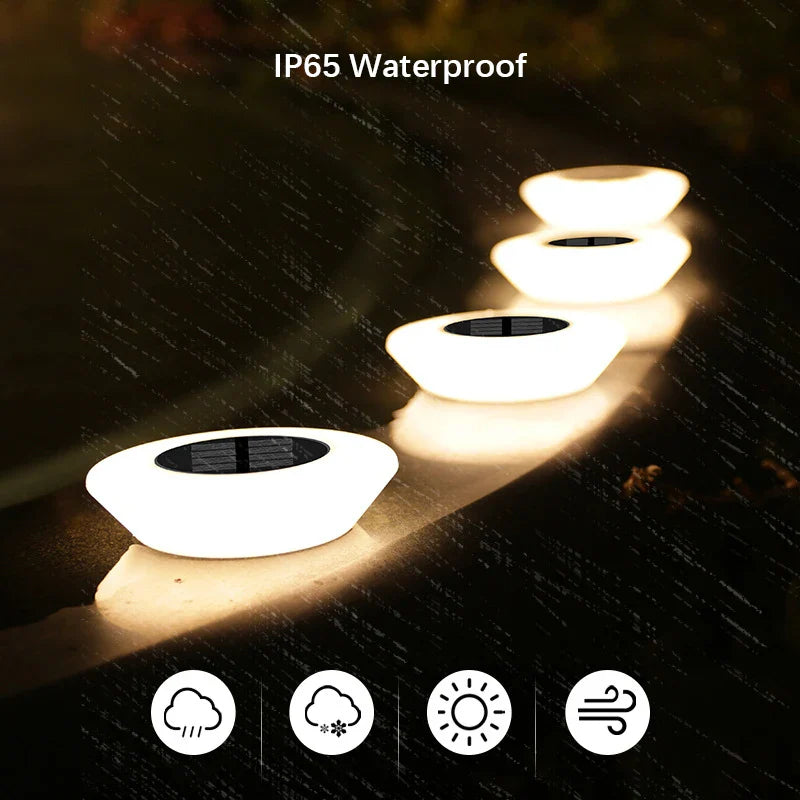 Solare Erdlichter mit 14 LEDs und 360° Beleuchtung – 4er Set