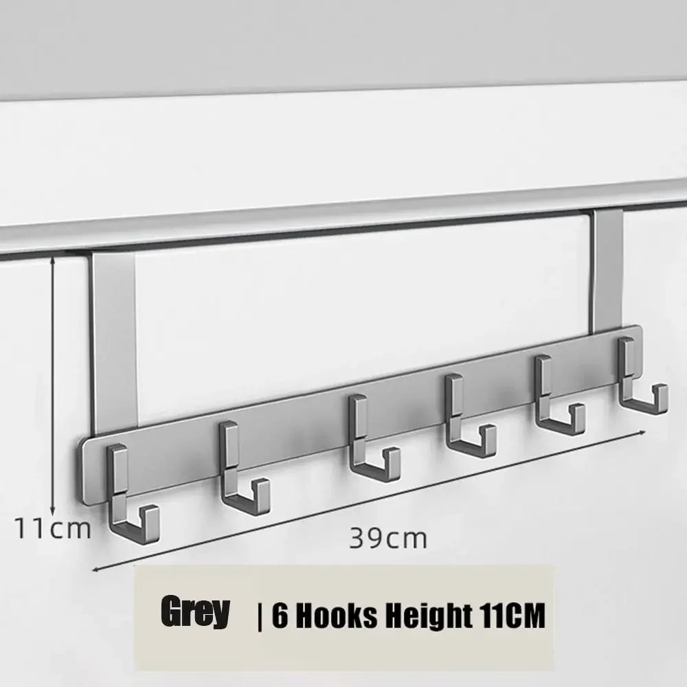 Practical Door Hook Organizer with 6 Aluminum Hooks