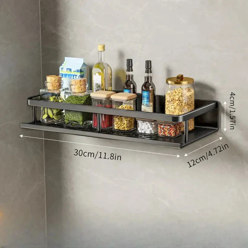 Wandmontiertes Küchenregal – Platzsparendes und stilvolles Aluminiumregal für Küchenutensilien