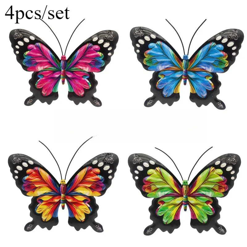 Beautiful Metal Butterfly Wall Decor Set | 4 Pieces | Weatherproof