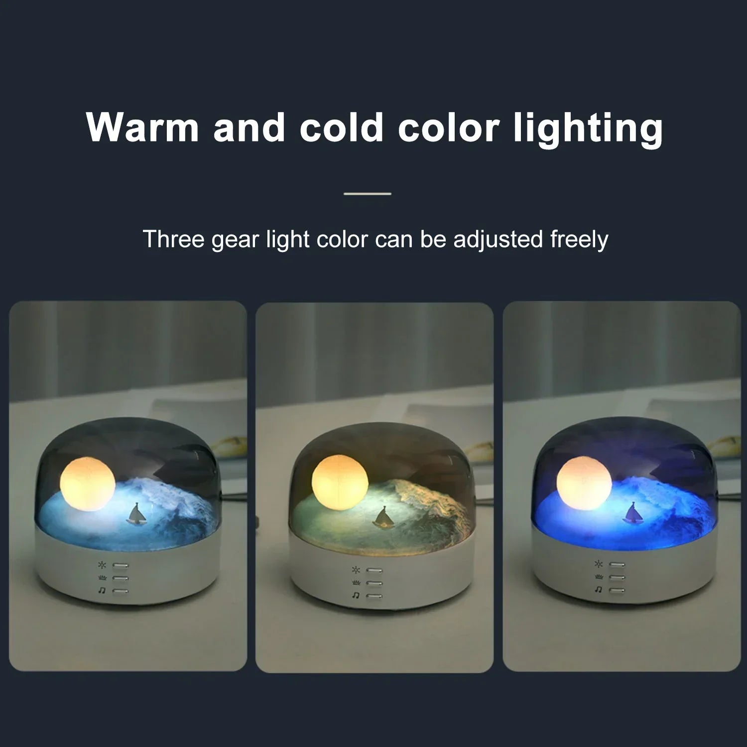 3D LED Nachtlicht Lautsprecher in Form des geheimnisvollen Mondes