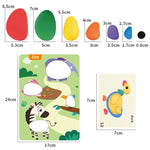 Set aus Puzzle und Rätsel mit Farben und Formen im Montessori-Stil