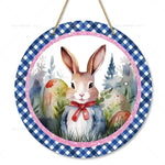 Spring Awakening – Charming Wooden Bunny Sign for Your Door