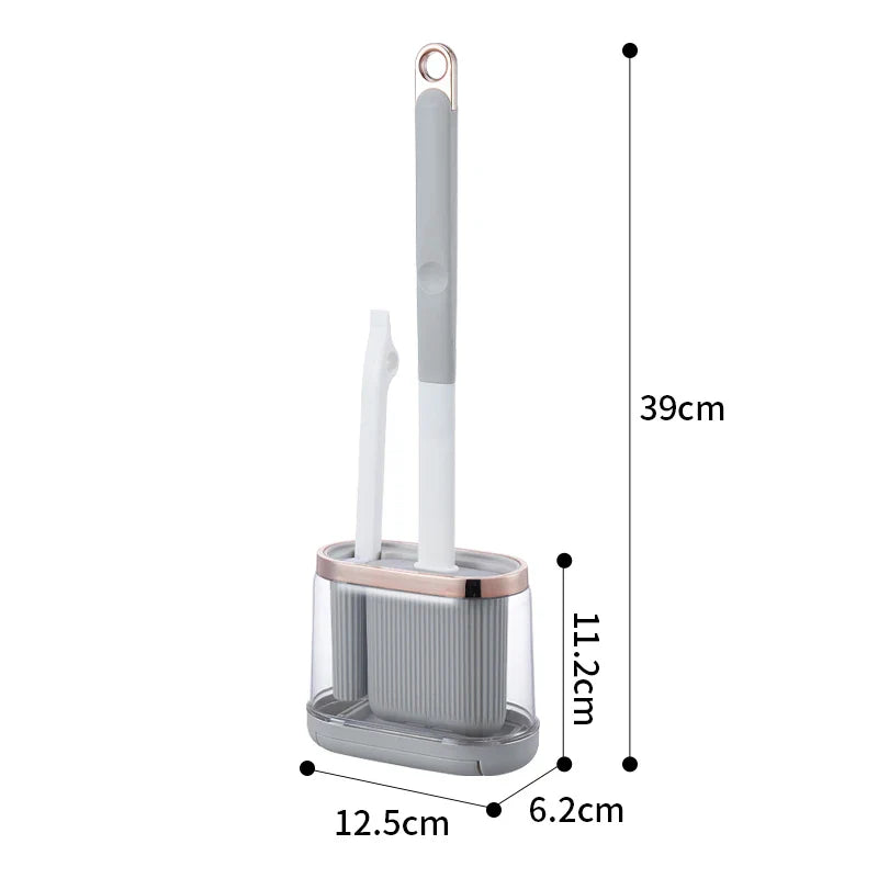 Innovatives Toilettenbürsten-Set aus Silikon mit Wandhalterung & Abflussreiniger