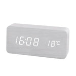Elegante LED-Uhr aus Holz mit Temperatur- und Alarmfunktion