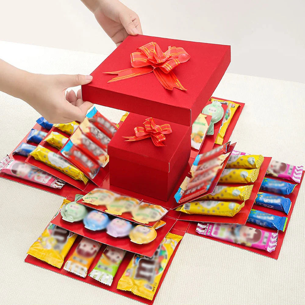 Personalisierte Überraschungsbox mit 5 Schichten – Leere Geschenkbox zum Selbstgestalten
