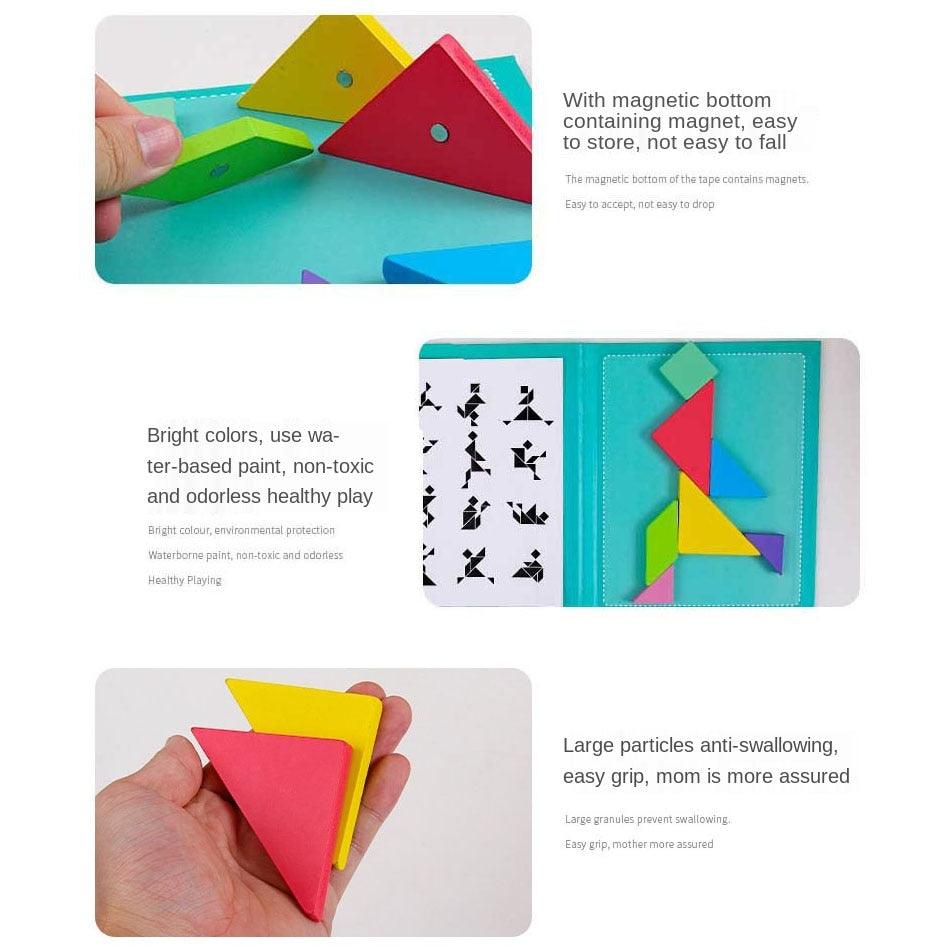 Magnetisches Holztangram-Puzzle für kreative Kinder