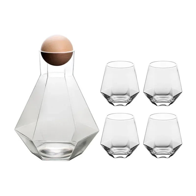 5-teiliges Set Gläser aus Kristall