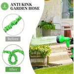 Flexibler Gartenschlauch mit 7-funktionaler Spritzpistole – Verlängert sich bis zum Dreifachen