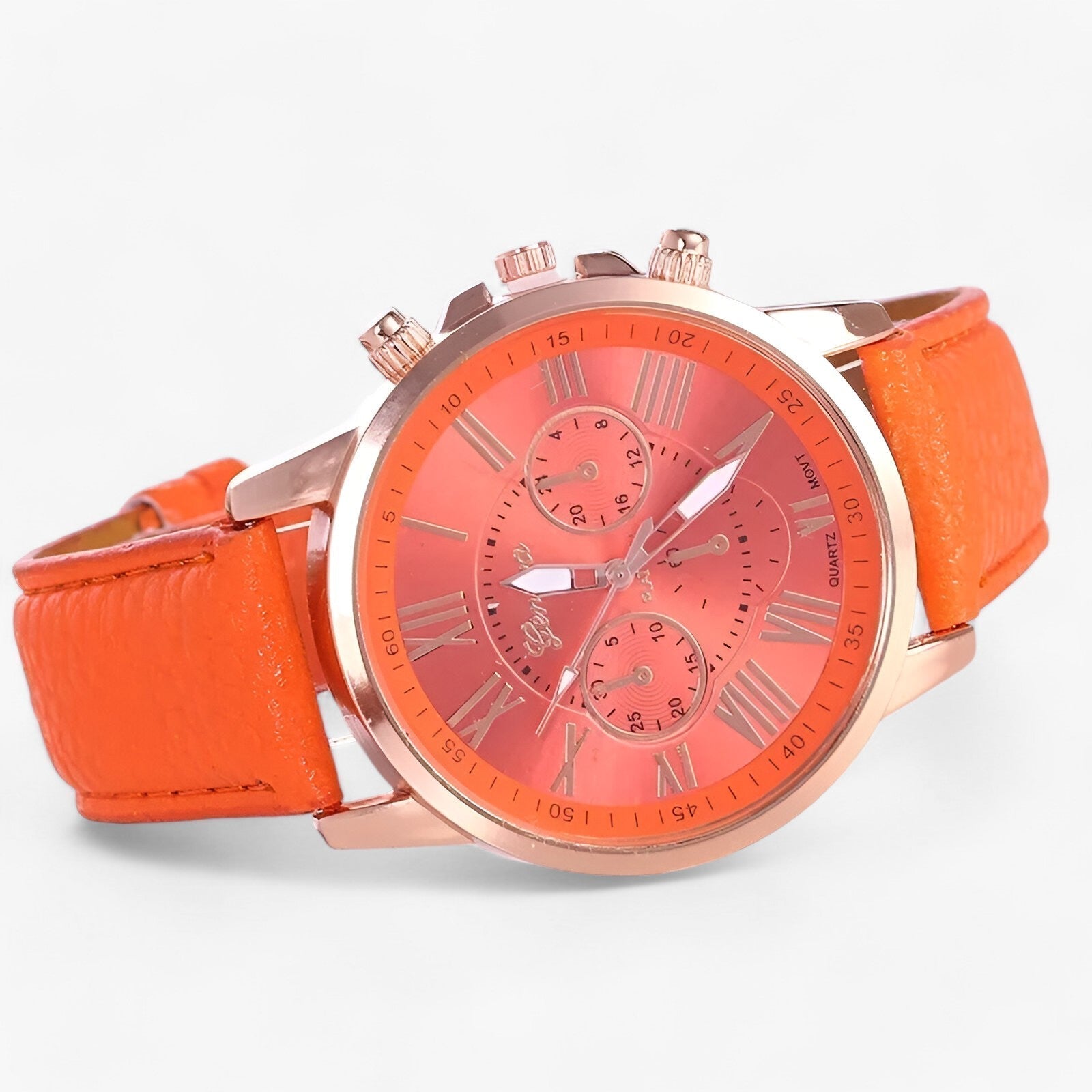 Stilvolle Damenuhr mit echtem Lederarmband