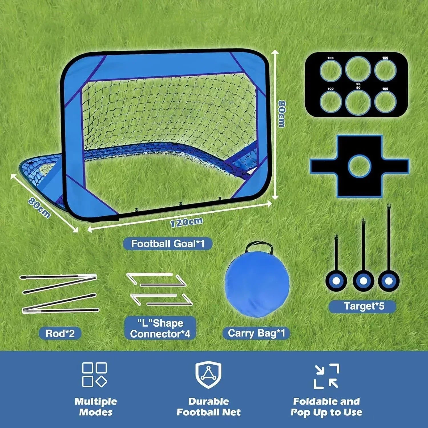 Soccer Goal for Kids – Foldable & Portable | 4-in-1 Training System