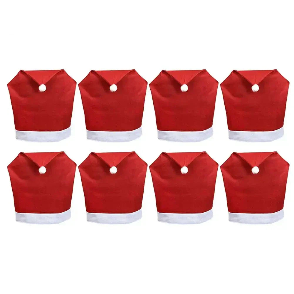 Weihnachtsstuhlbezüge im Santa-Design – Set von dekorativen Bezügen
