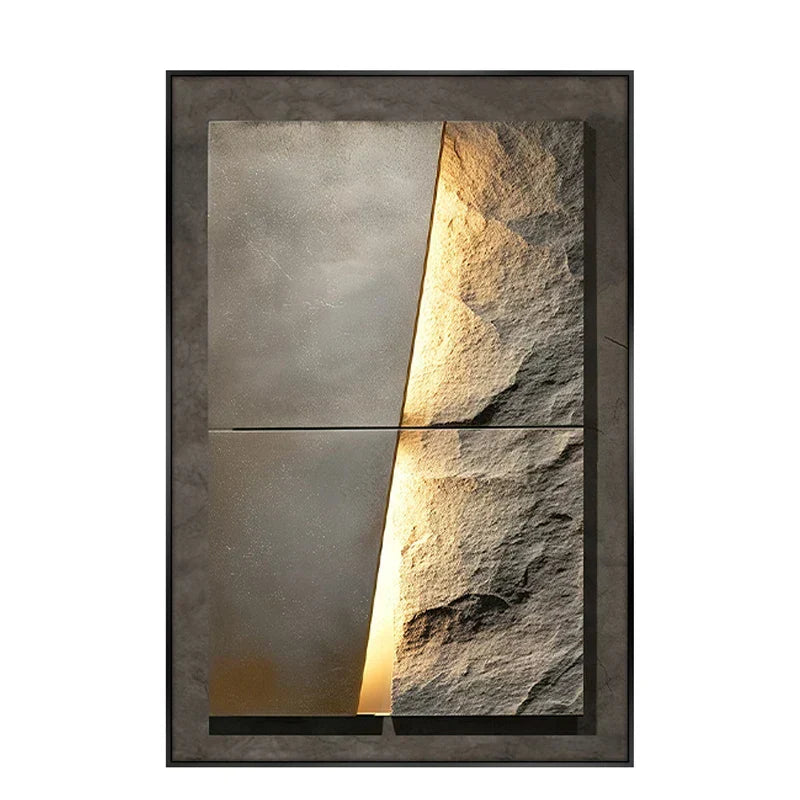 Elegante LED-Wandlampe mit Steinstruktur für modernes Ambiente