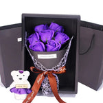 Geschenkbox mit 7 Seifenrosen im Blumenstrauß-Design