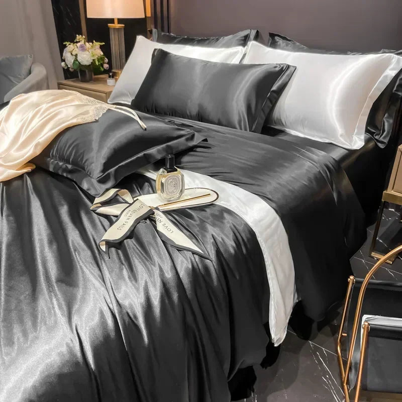 Elegant bedding set made from 100% pure silk for restful sleep