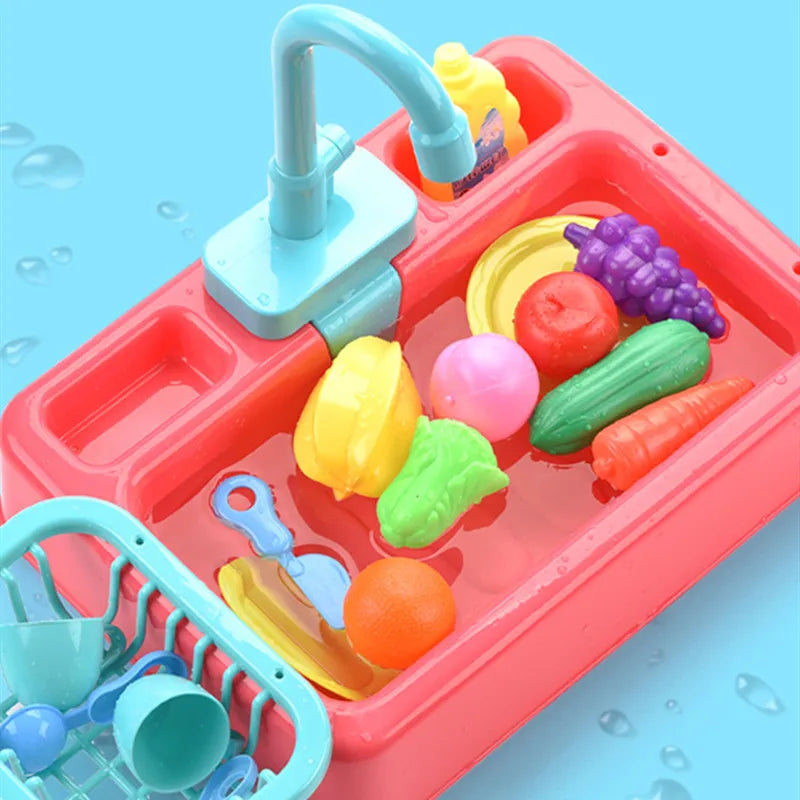Spülbeckenspielzeug mit fließendem Wasser für Kinder
